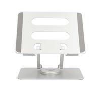 Support PC Portable 17 Pliable Rotatif 360° Antiderapant Argent
