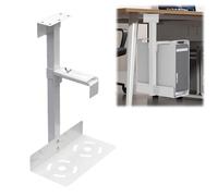 Support PC sous bureau, support de suspension pour ordinateur pour table sous table, hauteur réglable 50-530 mm, support mural PC pour la plupart des hôtes (blanc)