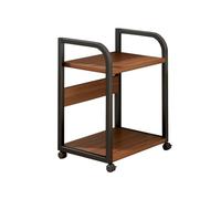 support pc sous bureau Support de tour CPU étagère de rangement multicouche domestique support roulant CPU à 2 niveaux chariot d'imprimante de bureau mobile avec 4 roulettes pivotantes adapté à la p
