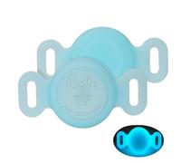 Support personnalisé pour collier de chien - Coque étanche en silicone compatible avec Apple AirTag, nom et numéro gravés - Support anti-perte pour traceur GPS pour chat et animal de compagnie, bleu