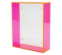 Support photo en acrylique sans cadre avec supports chromés, parfait pour exposer des œuvres d'art, décoration d'intérieur élégante (rouge)