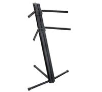 Support Piano Numerique Synthétiseur Double Stand Pied Réglable Montant Noir