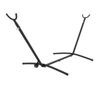 Support Pied De Hamac Acier Époxy Hauteur Réglable 6 Niveaux Dim. 290l X 120l X 115h Cm Noir