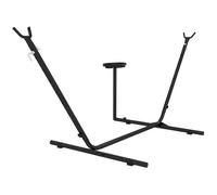 Outsunny, Pied de hamac avec porte-gobelet, métal époxy noir, 305×129×109 cm, 150 kg, sans hamac