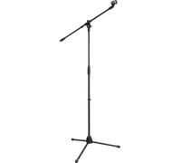 McGrey MBS-01 Support de microphone avec potence et pince - Pied de microphone (bras pivotant, hauteur réglable jusqu'à env. 154 cm, trépied, pinces de câble, longueur de la potence env. 75 cm) noir
