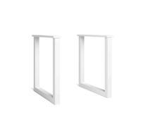 Support - Pieds en U - Bois massif pour plateau de table - Laqué blanc - 70x71cm, RF952