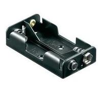 Support pile 2x R6 (AA) Goobay 46904 raccord par bouton-poussoir (L x l x h) 58 x 32 x 14.5 mm Noir G
