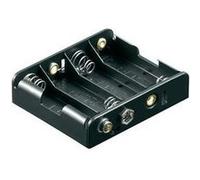 Support pile 4x R6 (AA) Goobay 81466 raccord par bouton-poussoir (L x l x h) 61.7 x 56.6 x 15.5 mm Noir G