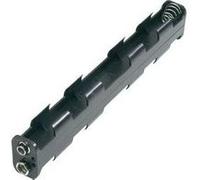 Support pile 6x R6 (AA) Goobay 12475 raccord par bouton-poussoir (L x l x h) 158 x 26 x 17 mm Noir G