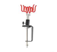 Support pivotant pour aérographe avec pince en C, support en métal pour ensembles aérographe alimentés par gravité et siphon, support réglable pour table pour bord jusqu'à 5,5 cm, noir et rouge