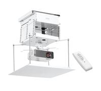 VEVOR Support Plafond pour Vidéoprojecteur à Hauteur Réglable de 1,5 m, Élévateur de Projecteur Motorisé, avec Télécommande et Commande Filaire, pour Films, Maison, Bureau, Scène, Studio, Blanc