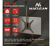 Support Plafond TV Maclean MC-174 23-55" VESA 400x400 Charge 35kg