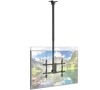 Support Plafond TV pour Télés 43-86" Jusqu'à 60kg, 360° Pivotant et -25° Inclinable, Nivellement ±3°, VESA Max 600x400, Compatible Plafonds Plats/Inclinés, Écrans Courbes