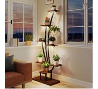 Support Plante Intérieur - RELAX4LIFE - Lumière de Croissance - Étagère à Fleurs 8 Niveaux - Cadre en Métal - Hauteur 156CM