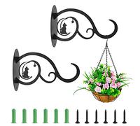 Support Plante Mural Balcon,（2pcs） Crochet de Suspension en Fer Forgé Panier Suspendu，Murale pour Plantes Décor Extérieur pour Balcon de Jardin de Plante décor Mural