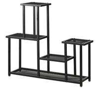 Support plantes 4 niveaux 5 étagères petites mailles métal noir