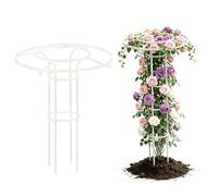 Support Plantes De Jardin Exterieur, Treillis Obélisque pour Plantes Grimpantes, Tuteur Plante pour Rosiers, Clématites Et Tomates(White,90cm/35.4in)