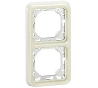Support Plaque 2 Postes Verticaux Plexo Composable Ip55 Blanc (069696)