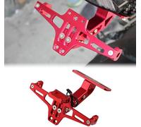 Support Plaque D'immatriculation Moto pour Kawasaki Z900RS, Réglable Universelle Alliage D'aluminium Motos Support de Plaque Accessoires,Red