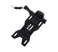 Support Plaque D'immatriculation Moto pour Sportster pour XL883 pour XL 1200 pour Dyna Support De Plaque D'immatriculation Latéral Moto Bas, D'affichage LED(A Black)