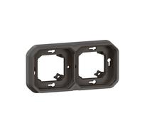 Legrand Plaque d'encastrement Plexo 069607L – 2 postes, étanche, horizontal ou vertical – Anthracite