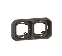 Support plaque étanche pour montage encastré 2 postes horizontaux ou verticaux Plexo - anthracite - 069607L - Legrand