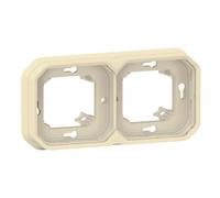 plaque d'encastrement - 2 postes - horizontal ou vertical - beige - legrand plexo 069853l