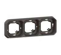 Support plaque encastré 3 postes étanche anthracite Plexo LEGRAND
