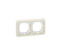 Support plaque étanche 2 postes horizontaux Plexo composable IP55 - blanc - 69694 - Legrand