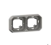 Legrand Plaque d'encastrement Plexo 069683L 2 postes étanche horizontal ou vertical gris