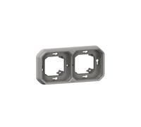 Legrand Plaque d'encastrement Plexo 069683L 2 postes étanche horizontal ou vertical gris