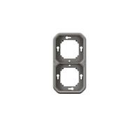 plaque d'encastrement - 2 postes - horizontal ou vertical - gris - legrand plexo 069683l