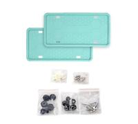 Support Plaque Immatriculation Lot de 2 Supports de Plaque d'immatriculation en Silicone - Fixation Avant ou arrière. Résistants à la Rouille et aux Vibrations.(A4)