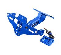 Support Plaque Moto pour ADV350 2021-2023 pour PCX 160/150/125 2018-2023 Support De Plaque D'immatriculation Arrière Réglable avec Lumière LED Éliminateur de Garde-Boue(Blue)