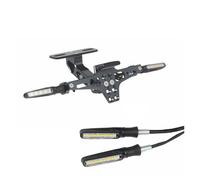 Support Plaque Moto pour FZ6 pour Fazer FZ1 FZ8 XJ6 pour XJR1300 Support Plaque D'immatriculation Arrière De Moto Clignotant À LED Moto Supports Plaque(Titanium 4lights)