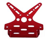 Support Plaque Moto Support De Montage Réglable Couvercle Plaque D'immatriculation Pièces Moto Support Permis Queue Bien Rangée Pour Éliminateur(Red)