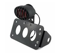 Support Plaque Moto Support De Plaque D'immatriculation Latéral en Aluminium pour Moto, Éclairage LED Rouge, Feu Arrière, Compatible avec Harley Bobber Porte Plaque de numéro de Moto(Type 1)