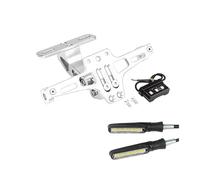 Support Plaque pour Z800 pour Z1000 pour Z650 pour ER6N pour ER6F pour ER-6F pour Versys 650 1000 Support Plaque D'immatriculation Moto Support Clignotant D'immatriculAtion(Silver (1set))