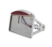 Support Plaque Support de Plaque d'immatriculation Moto feu arrière LED, Support Montage latéral Horizontal pour Bobber Chopper pour Touring Universel