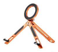Support pliable en alliage d'aluminium pour téléphone et tablette, avec angles de vue réglables et fixation magnétique pour voyage ou bureau (orange)