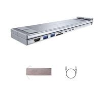 Support pliable en aluminium pour ordinateur portable avec 8 ports d'extension dont 4K et PD100W Capacité de charge Adaptateur multiport USB C