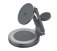 Support pliable en métal 3 en 1 rotatif à 360 degrés pour téléphone, montre, écouteurs, plusieurs appareils