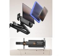 Support pliable en métal pour téléphone portable et tablette pour appuie-tête arrière de voiture avec support à double axe, angles de vue réglables et bouton de verrouillage pour sécuriser l'appareil