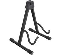 Classic Cantabile Pied De Guitare GS-2009E Pour E-Guitare/E-Basses - Réglable Sur 3 Niveaux - Système À Bouton-pression - Pliable - Surface De Repose Rembourrée - Pieds En Caoutchouc - Noir