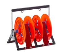 Support Pliable pour bobines et répartiteur de câbles, présentoir Portable pour Outils électriques, Rouge et Argent, 30x44x41 cm - idéal pour Le Rangement des câbles.