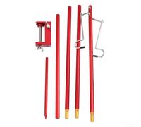 Support pliable pour lampe de camping de 118 cm en acier inoxydable avec deux crochets, optimisé pour l'éclairage extérieur pendant le camping, la pêche et les pique-niques
