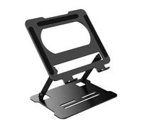 Support pliable pour ordinateur portable à double arbre de refroidissement en hauteur avec base rotative à 360 degrés pour appareil inférieur à 17"