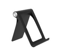 Support Pliable pour Tablette et Téléphone Portable, Noir, Triangle | Plastique, Détachable et Antidérapant, Design à Grain Cd, pour Bureau et Usage Quotidien
