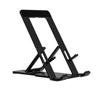 Support pliable pour téléphone et tablette - En aluminium - Pour écrans de 4 à 12" - Stabilité sécurisée - Réglable - Pliable - Avec coussinet en silicone antidérapant