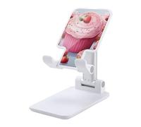 Support pliable pour téléphone portable - Angle réglable - Hauteur réglable - Support de téléphone portable en forme de donut et cupcake - Compatible avec tous les smartphones - Blanc